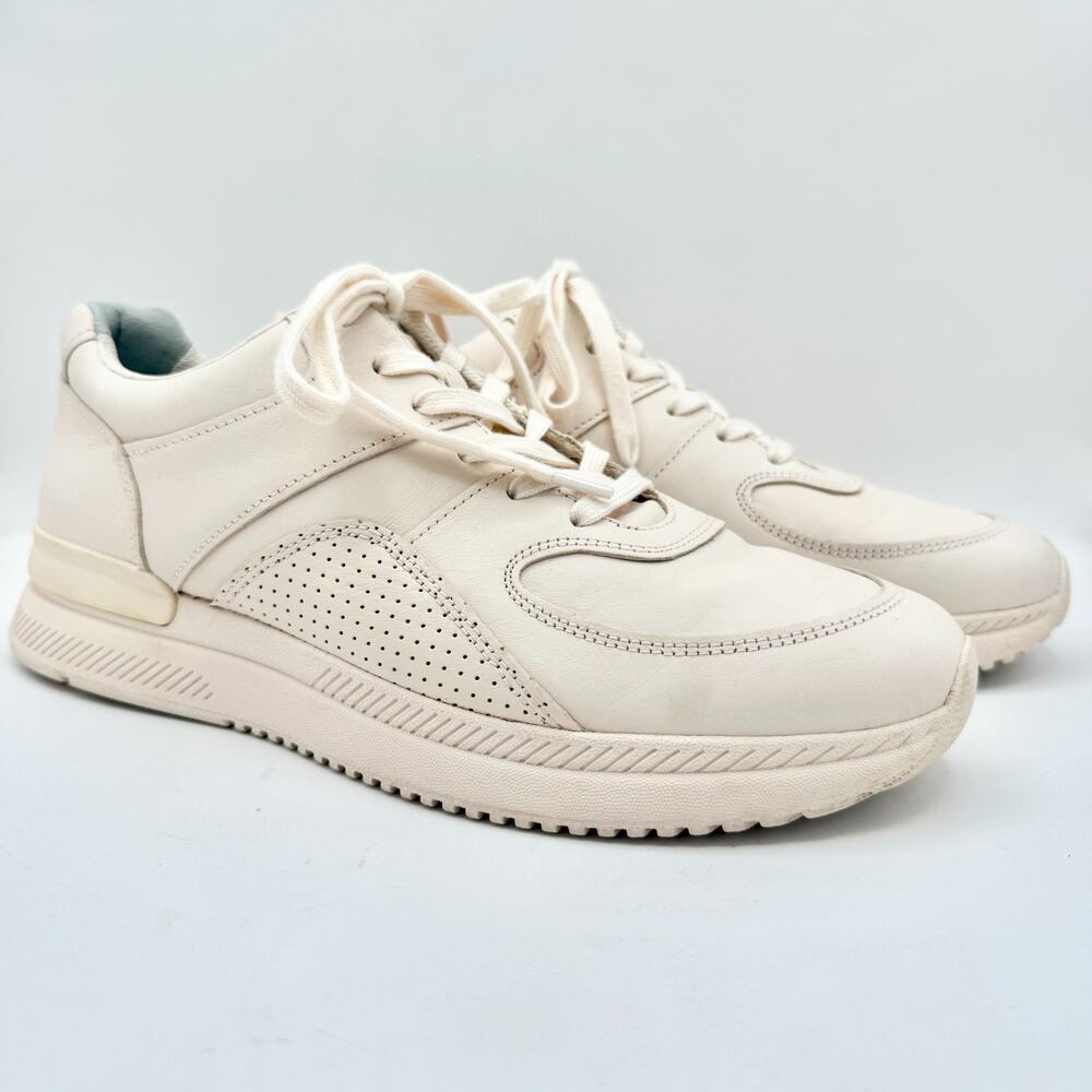 Everlane Cream Leather Court Sneakers Men 9.5 Women 11.5 Low Top Casual Shoes